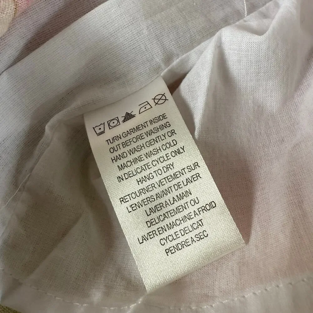 Hale Bob Sophrona Linen Drape Skirt Pastel Pink Sz XS Ballerina Unicorn Birdcage